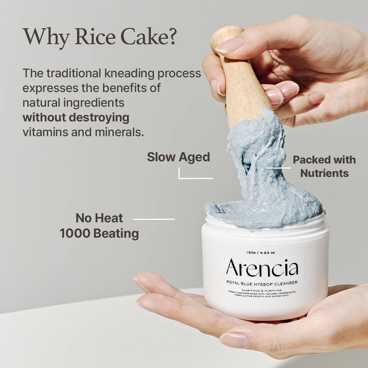 Arencia Fresh Blue Hyssop Rice Mochi Cleanser 120ml K BEAUTY N1