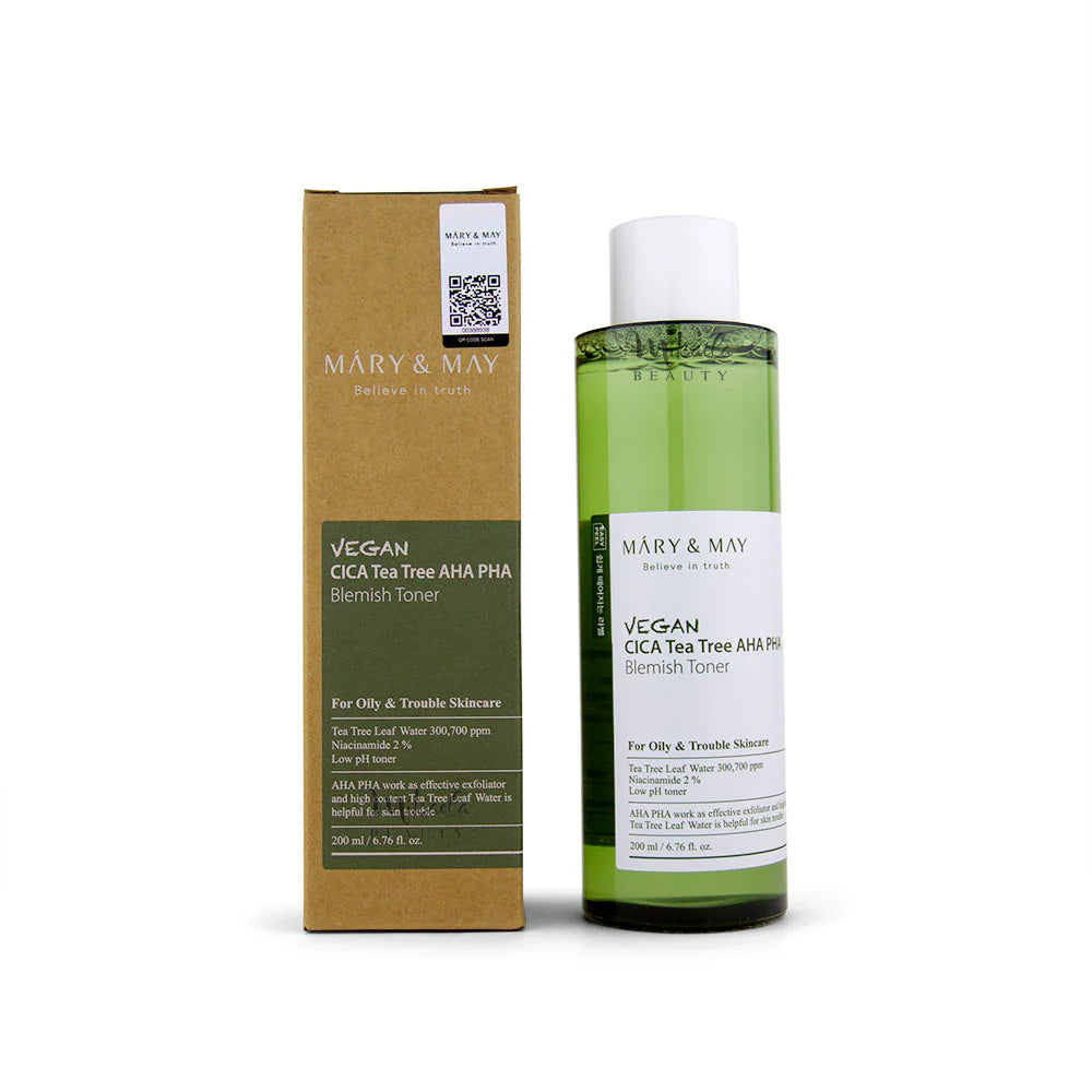 MARY & MAY Vegan Cica Teatree AHA PHA Blemish Toner K BEAUTY N1