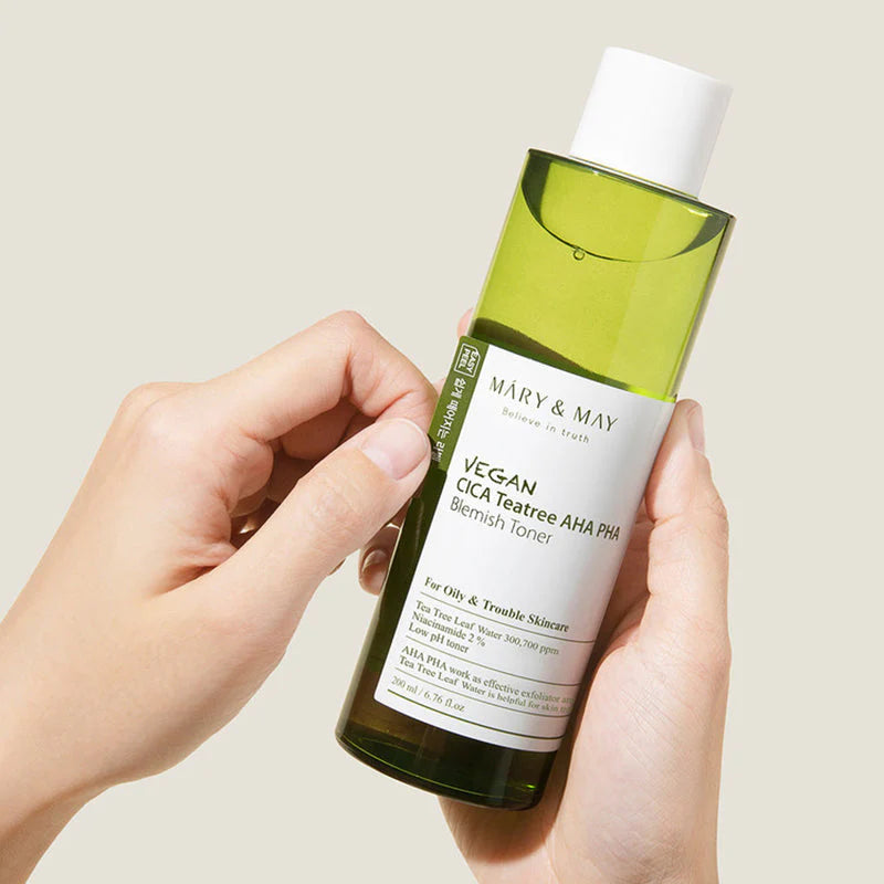 MARY & MAY Vegan Cica Teatree AHA PHA Blemish Toner K BEAUTY N1