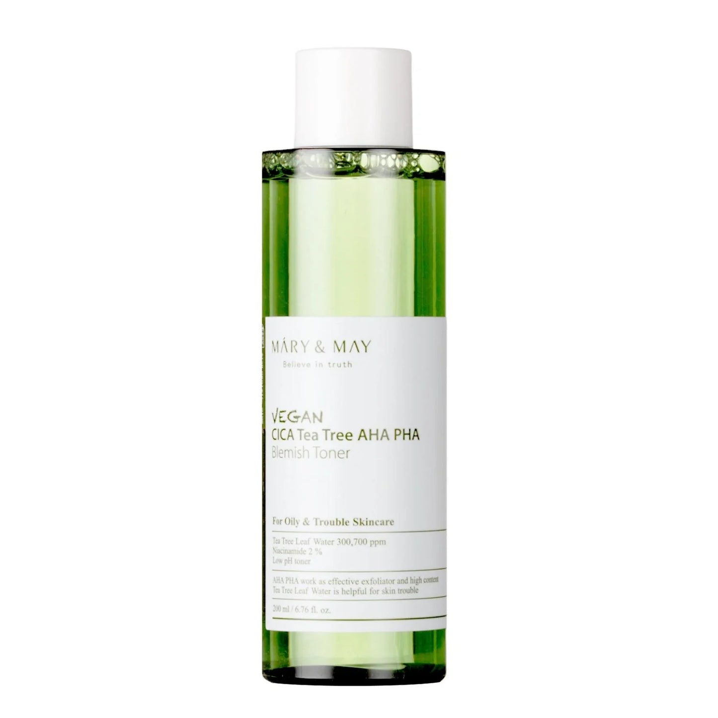 MARY & MAY Vegan Cica Teatree AHA PHA Blemish Toner K BEAUTY N1