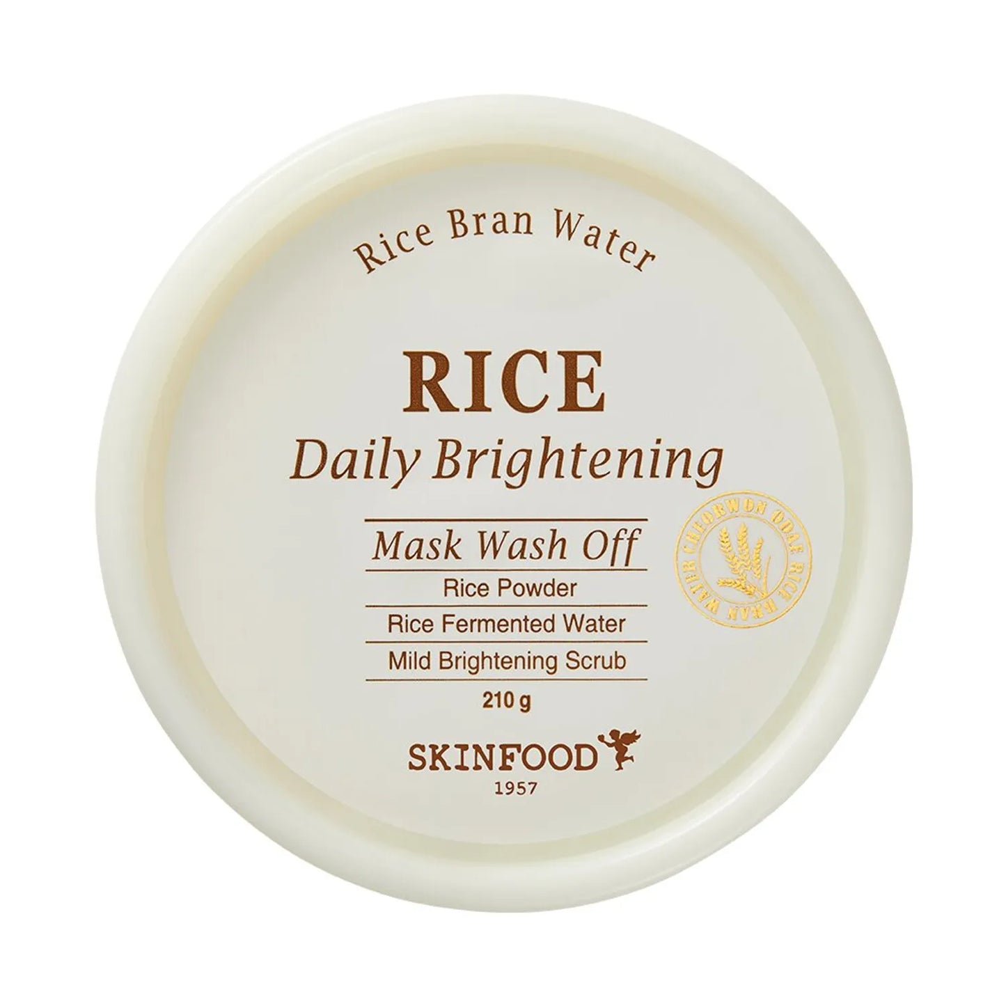 SKINFOOD Rice Daily Brightening Mask Wash Off 210g K BEAUTY N1
