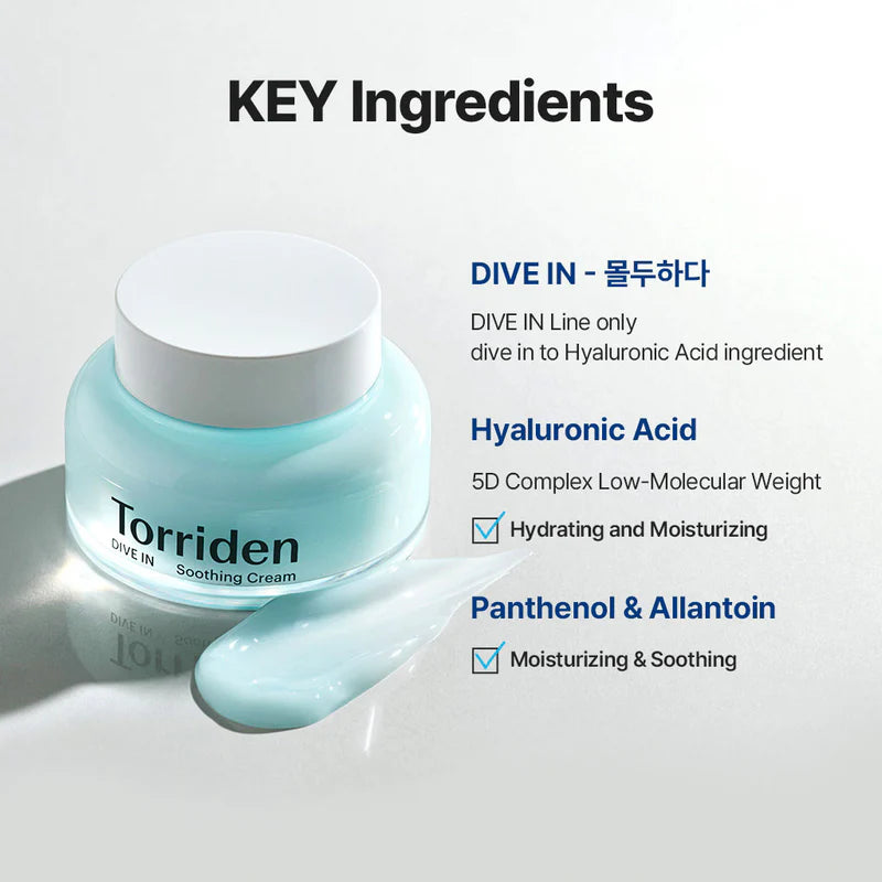 torriden DIVE-IN Low Molecular Hyaluronic Acid Soothing Cream 100ml