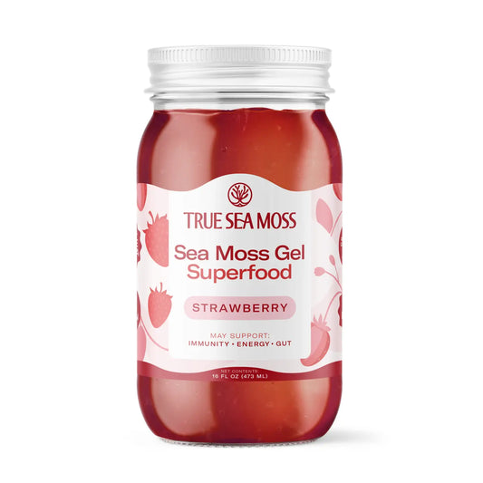 GEL DE MOUSSE DE MER À LA FRAISE
