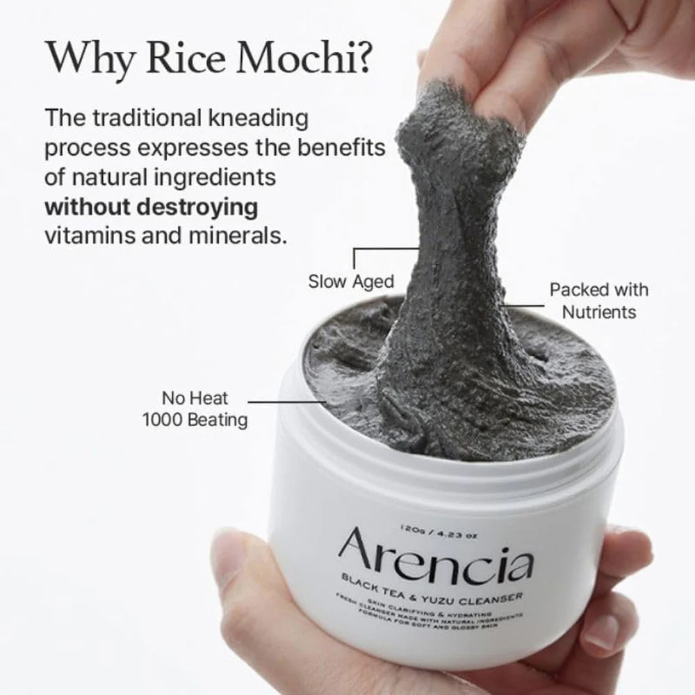 Arencia Black Tea Rice Mochi Cleanser 120ml K BEAUTY N1