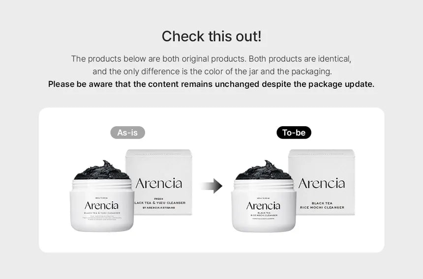 Arencia Black Tea Rice Mochi Cleanser 120ml K BEAUTY N1