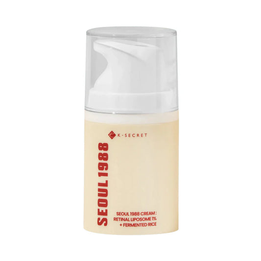 K-SECRET SEOUL 1988 Cream , une crème premium formulée avec 1% de rétinal liposomé et 50% d’extrait de riz fermenté K BEAUTY N1