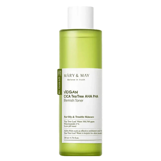 MARY & MAY Vegan Cica Teatree AHA PHA Blemish Toner K BEAUTY N1