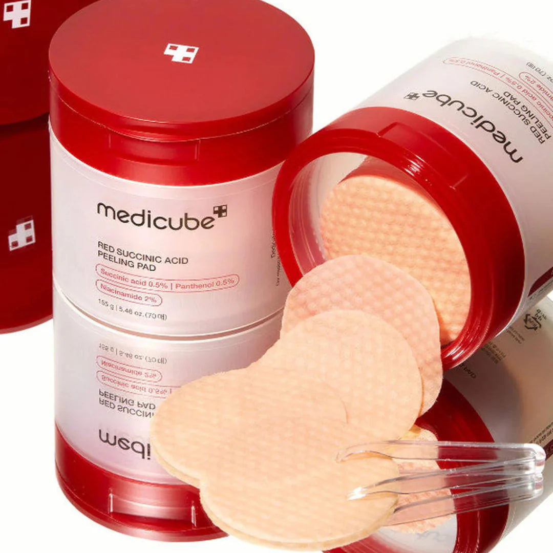 medicube Red Succinic Acid Peeling Pad – Exfoliant Doux 70 Pads